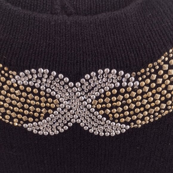 St John Evening Black Beaded Knit Dress - Picture 6 of 8